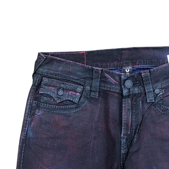 BRAND New True Religion Jeans Size 32 STRAIGHT BIG T Black/Red - Picture 16 of 16